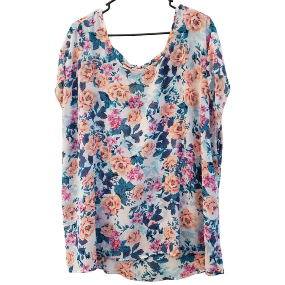Sheer short sleeve top